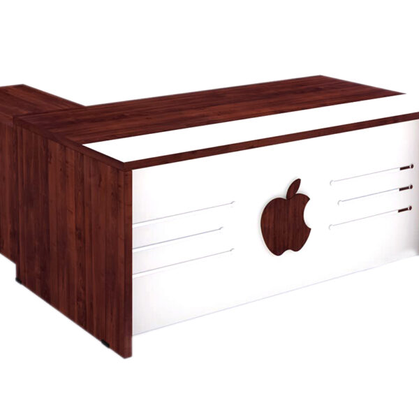 DURAFUR Executive Office L Type Table with one Mobile Drawer Chester and Side Rack of Size (6 feet x 3 feet) Made of Action Tesa Board with 15 Years Warranty.(Planked walnut)